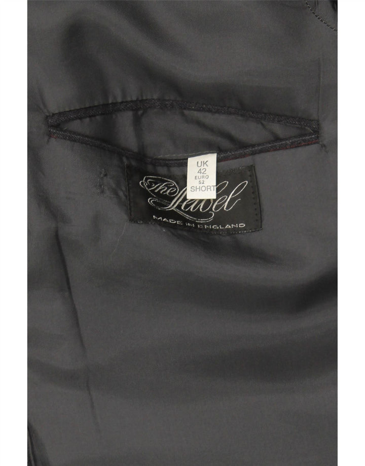 THE LABEL  Mens 2 Button Blazer Jacket UK 42 XL Black Striped Wool Vintage The Label and Second-Hand The Label from Messina Hembry 