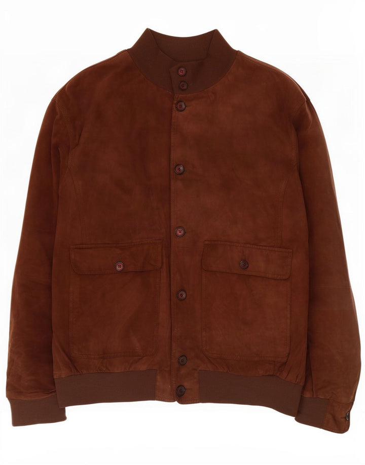 Gimo's Bomber in pelle scamosciata da uomo UK 40 Large Marrone