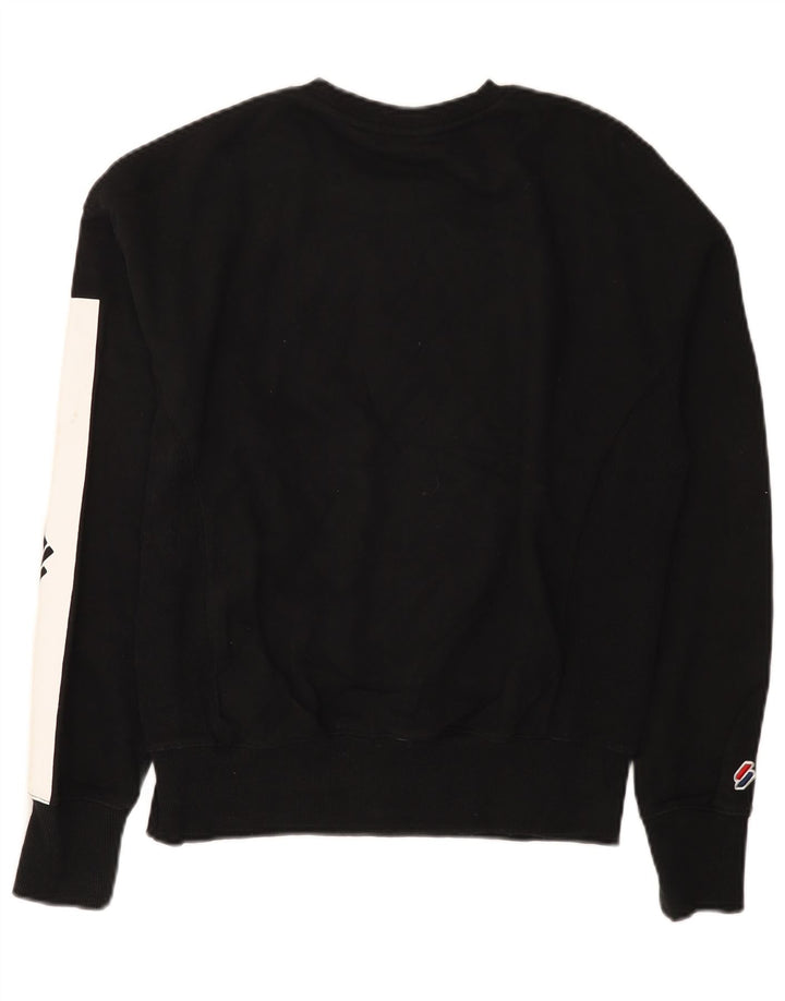 Felpa con grafica da donna Superdry Maglione UK 12 Medium Black Colourblock