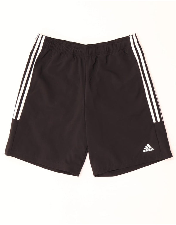 Pantaloncini sportivi da uomo Adidas grandi in poliestere nero