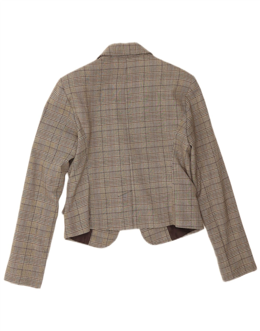 Rinascimento Giacca Blazer da Donna a 1 Bottone UK 10 Piccolo Pied De Poule Marrone