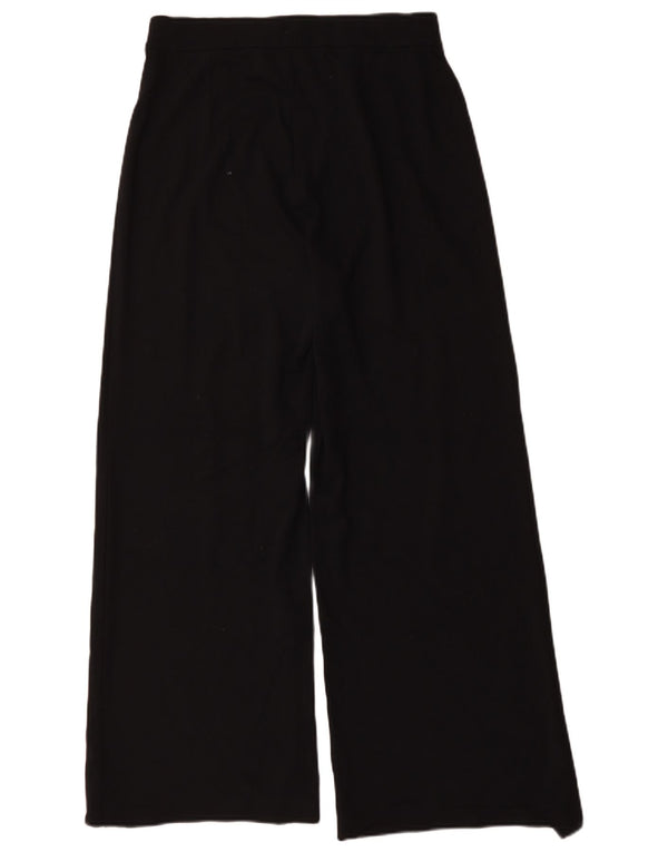 Pantaloni casual a gamba larga da donna Marks & Spencer UK 12 medi W30 L30 neri