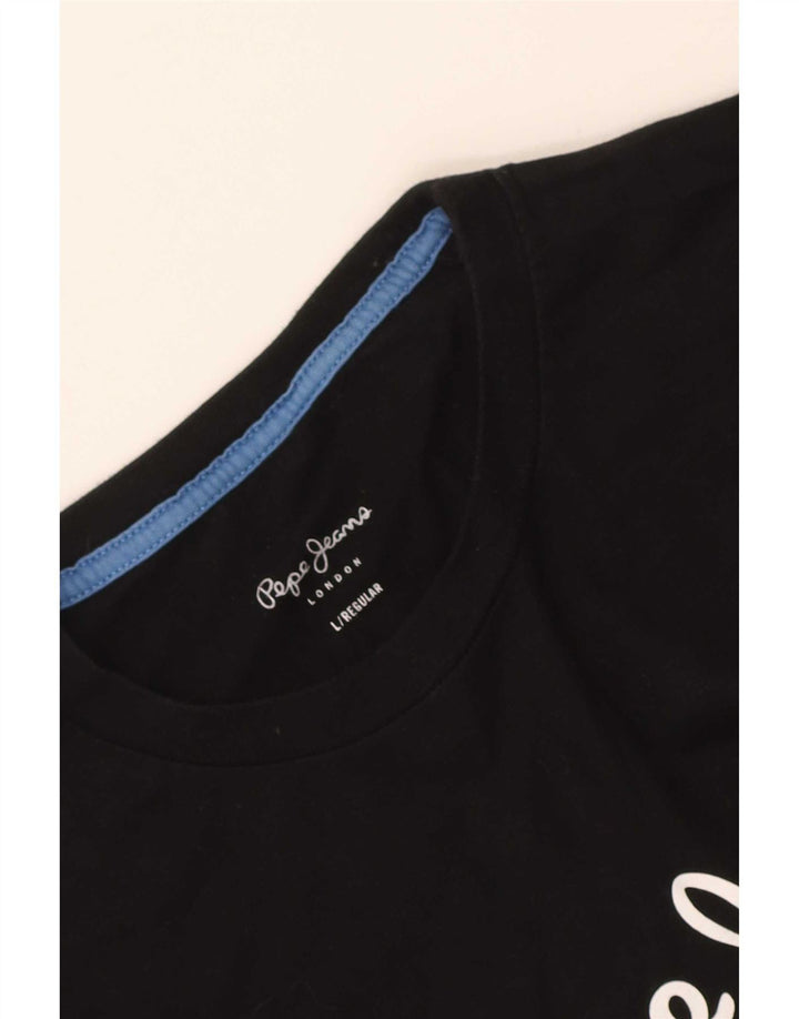 PEPE Jeans Top grafico da uomo a maniche lunghe grande nero