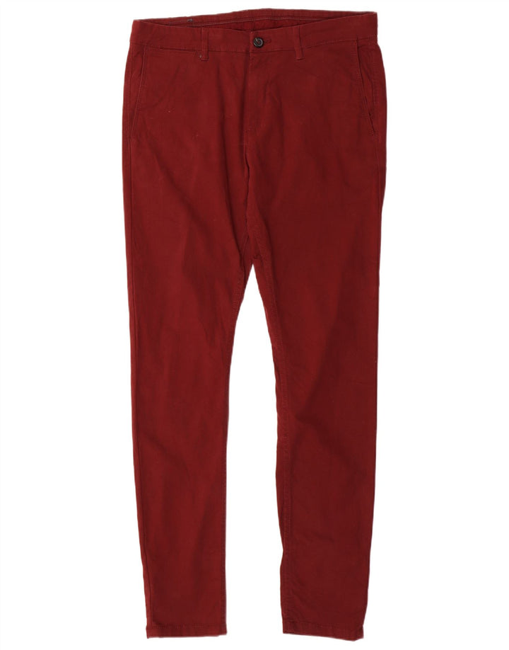 Pantaloni chino slim da uomo Zara EU 42 medi W32 L30 marrone