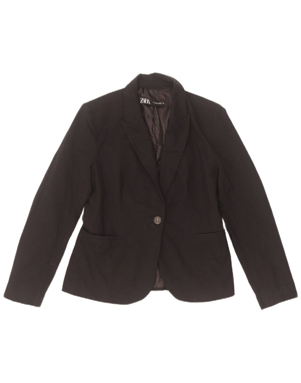 Giacca blazer a 1 bottone da donna Zara EU 38 piccola poliestere nero