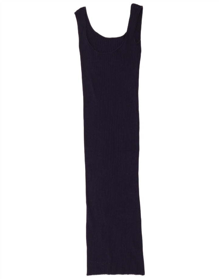 ZARA Womens Sleeveless Jumper Dress UK 12 Medium Navy Blue