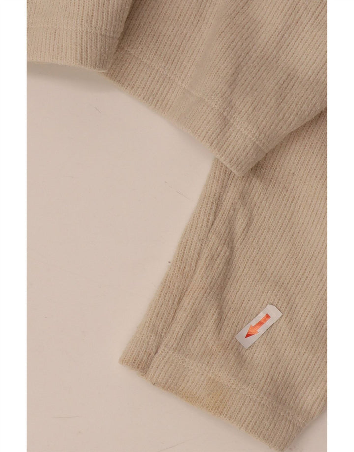 Maglione cardigan corto da donna Zara UK 14 Cotone beige medio