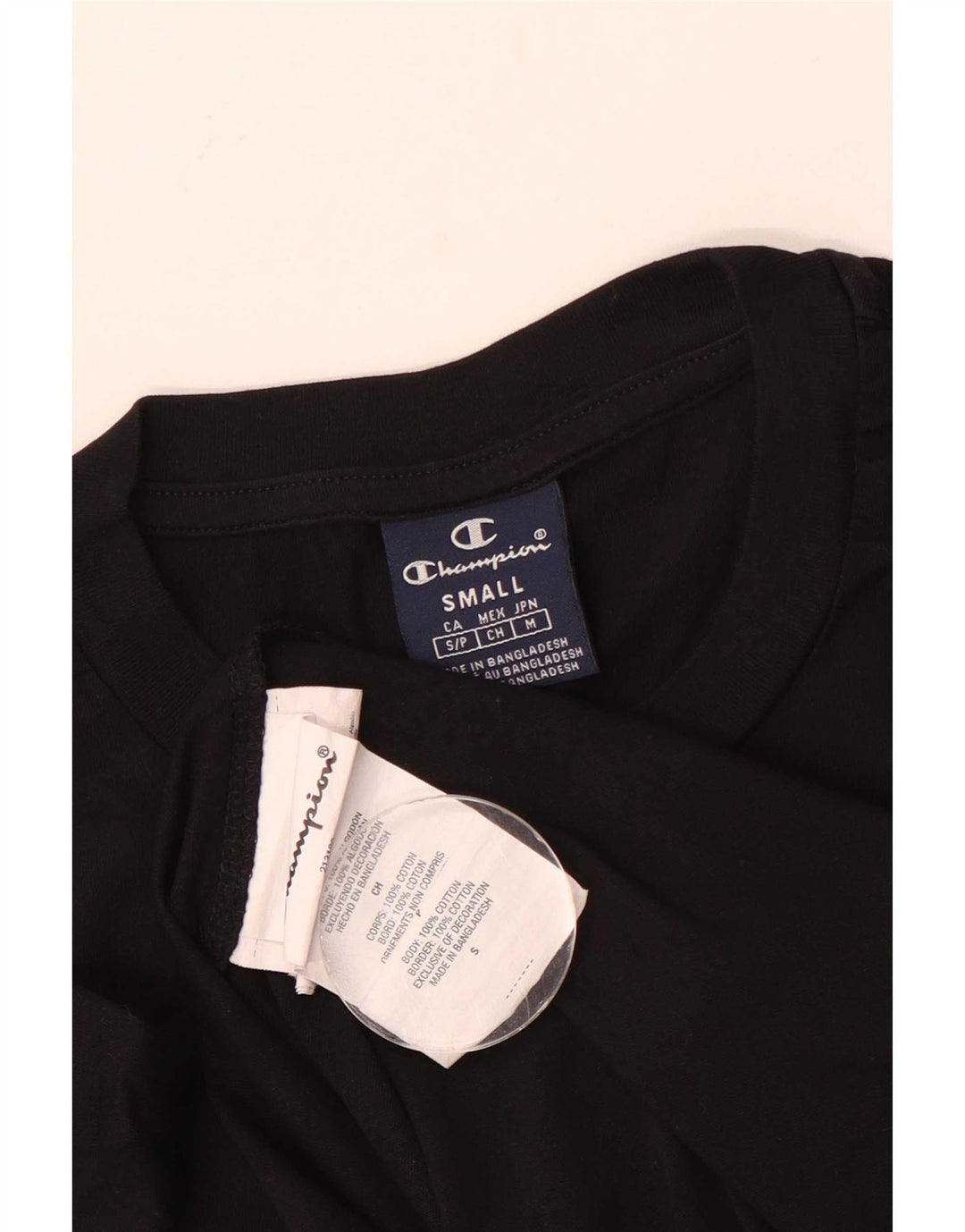 T-shirt da uomo Champion Top piccola in cotone nero