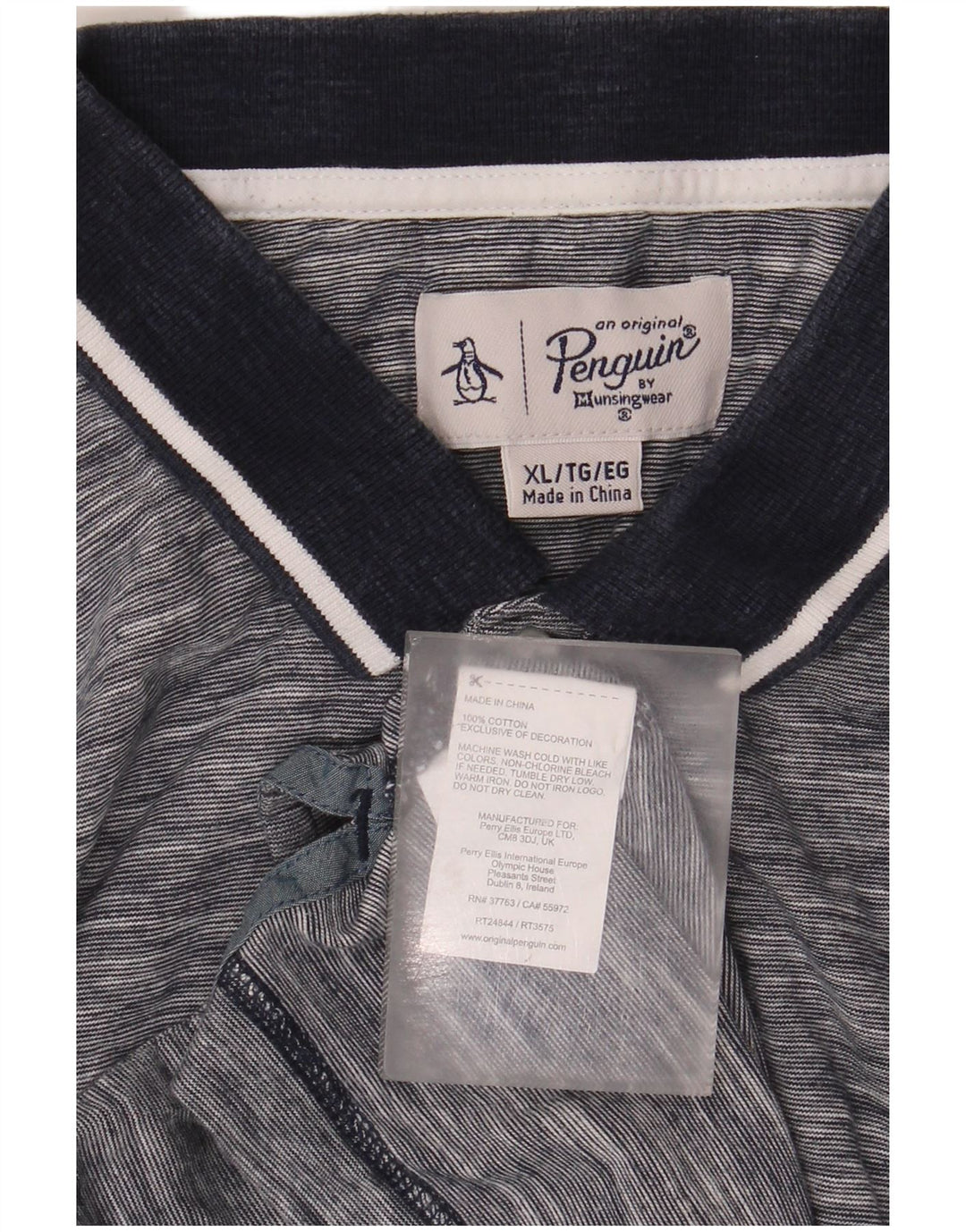 Polo da uomo PENGUIN XL in cotone screziato grigio