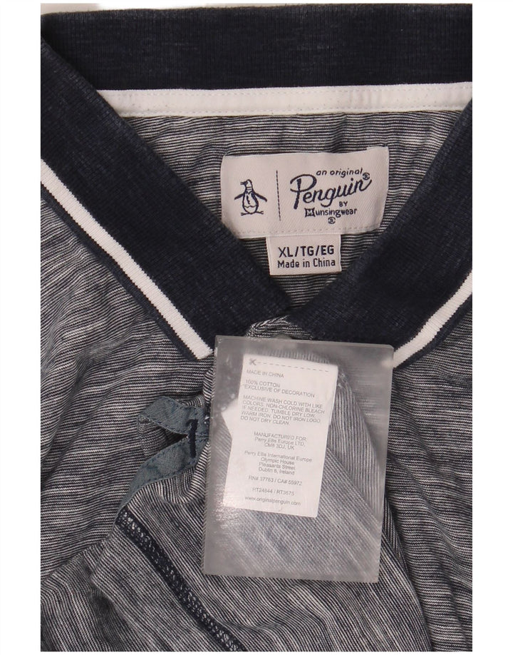 Polo da uomo PENGUIN XL in cotone screziato grigio