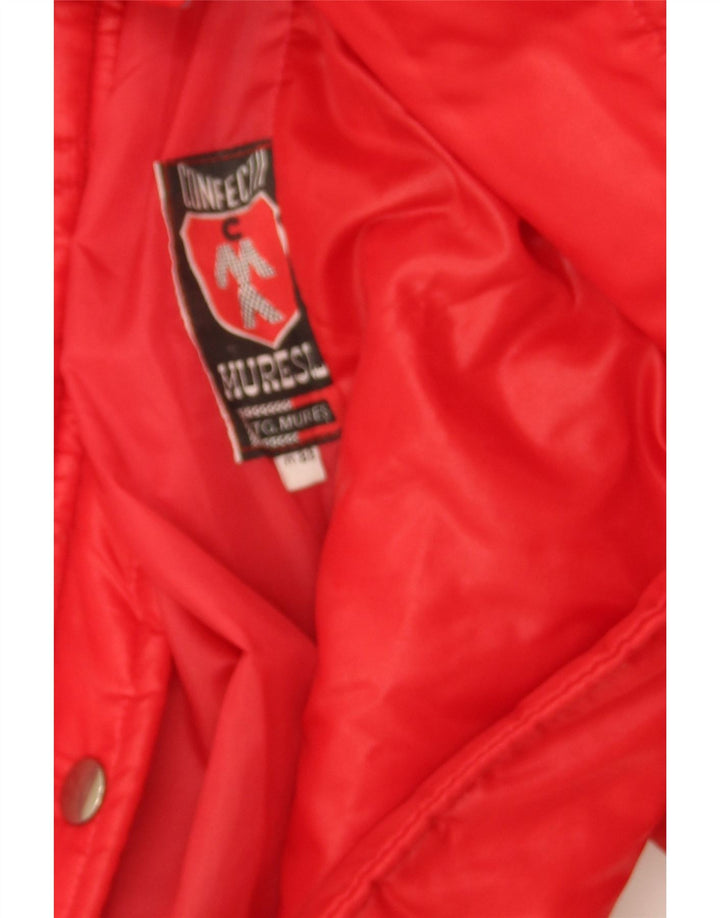 VINTAGE Womens Loose Fit Padded Jacket UK 14 Medium Red Vintage Vintage and Second-Hand Vintage from Messina Hembry 