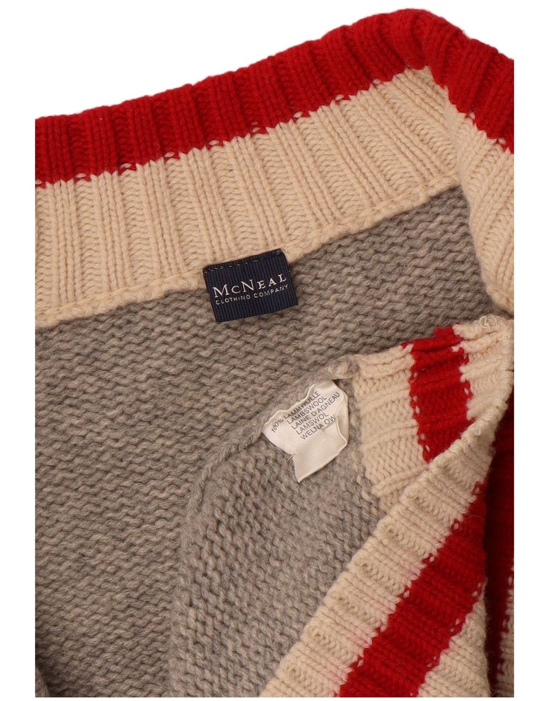 MC NEAL Maglione cardigan da uomo 2XL Lana grigia