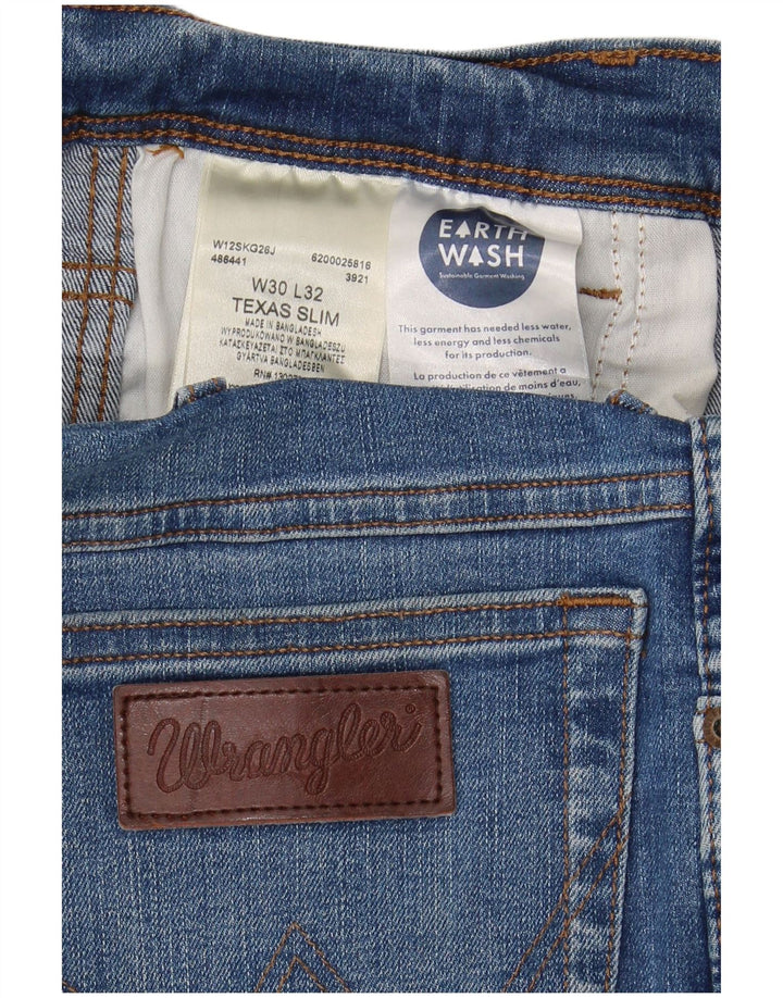 Jeans WRANGLER Texas Slim Cropped da Uomo W30 L25 Cotone Blu