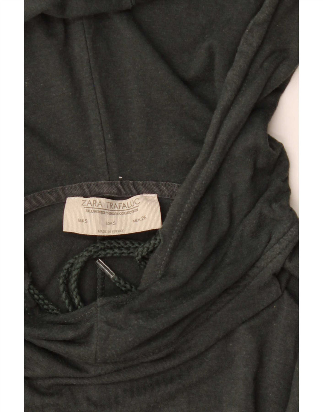 Top oversize con cappuccio da donna Zara a maniche lunghe UK 10 Small Nero