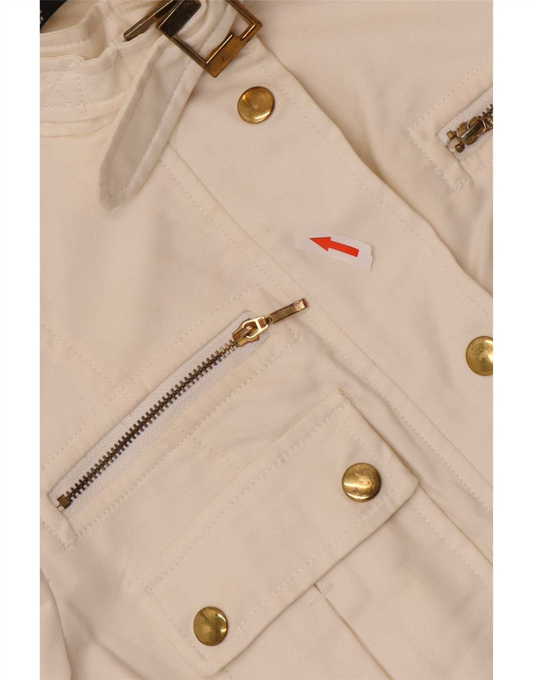 Giacca utility da donna Zara UK 12 cotone bianco medio