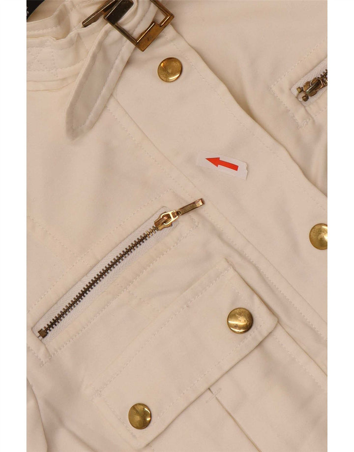 Giacca utility da donna Zara UK 12 cotone bianco medio