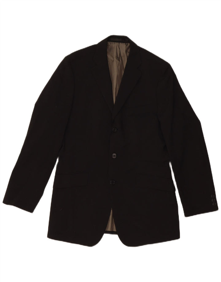 Giacca blazer a 3 bottoni da uomo Marks & Spencer UK 38 poliestere nero medio