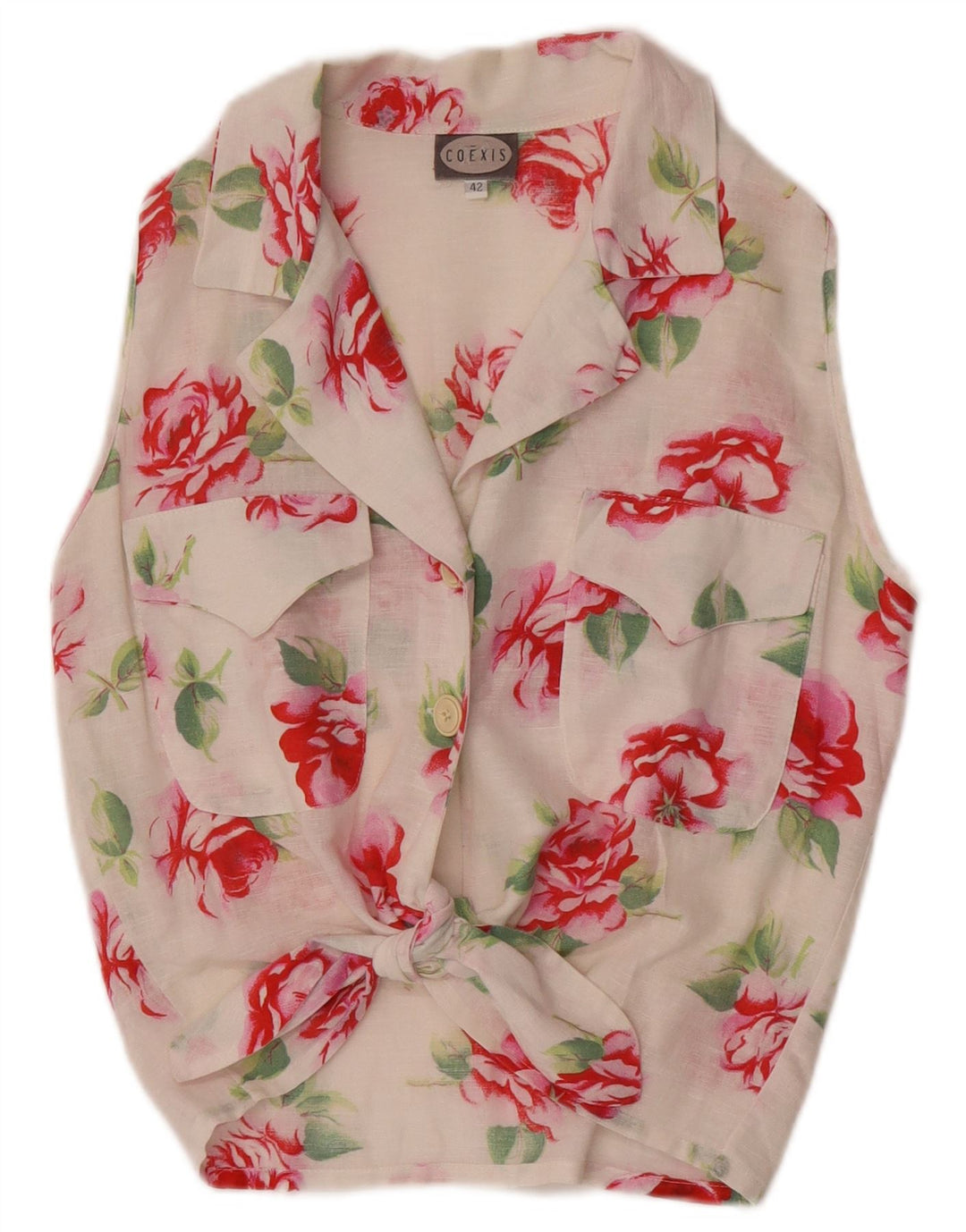 Camicetta corta senza maniche da donna Coexis IT 42 Medium White Floral
