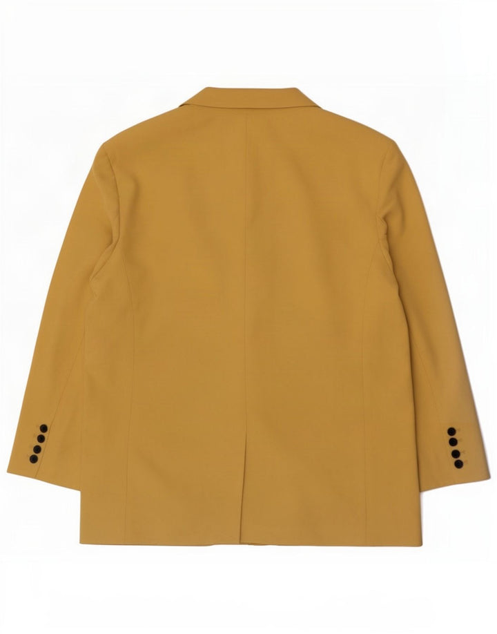 Giacca blazer a 2 bottoni da donna Zara UK 16 grande Lyocell giallo