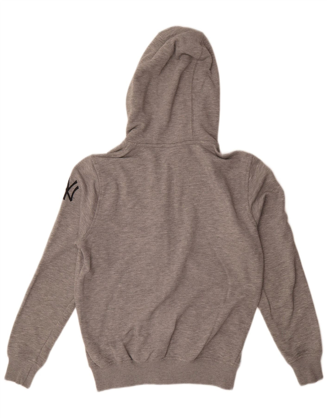 Maglione con cappuccio e zip da uomo degli Yankees di merce autentica, piccolo grigio screziato
