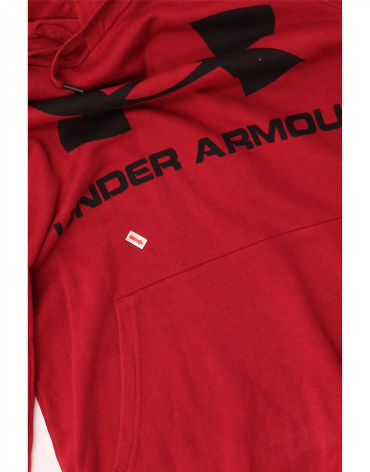 UNDER ARMOUR Mens Graphic Hoodie Jumper Small Red Cotton Vintage Under Armour and Second-Hand Under Armour from Messina Hembry 