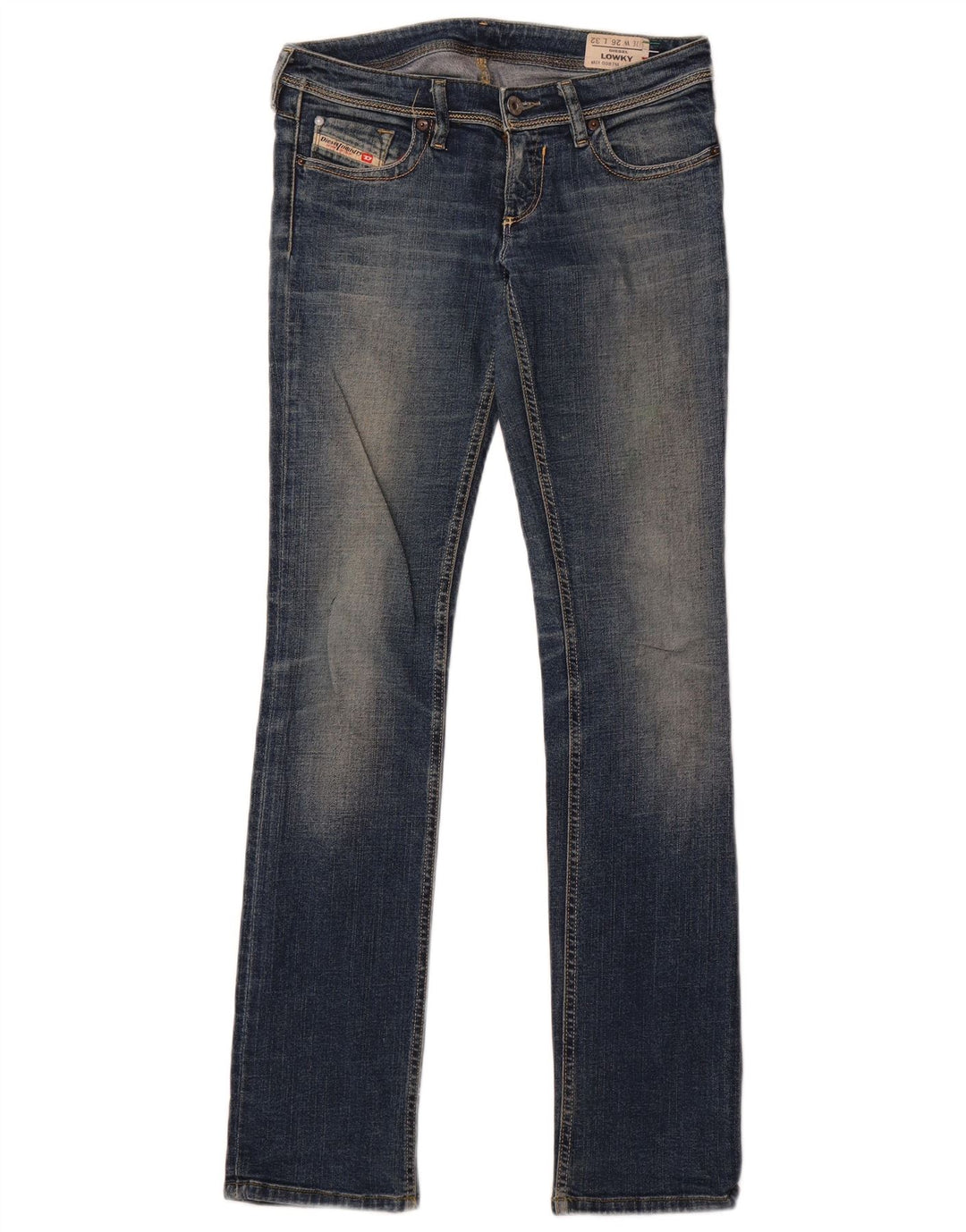 Jeans dritti Lowky da donna Diesel W26 L32 cotone blu navy