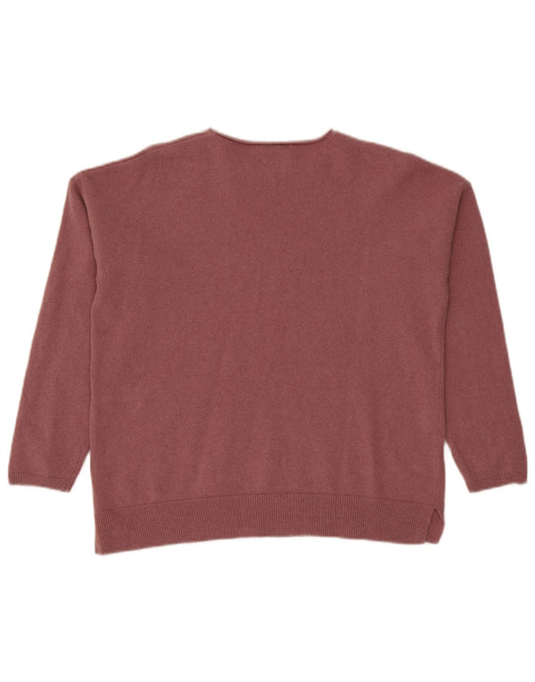 Maglione maglione girocollo oversize da donna Massimo Dutti UK 10 piccolo rosa