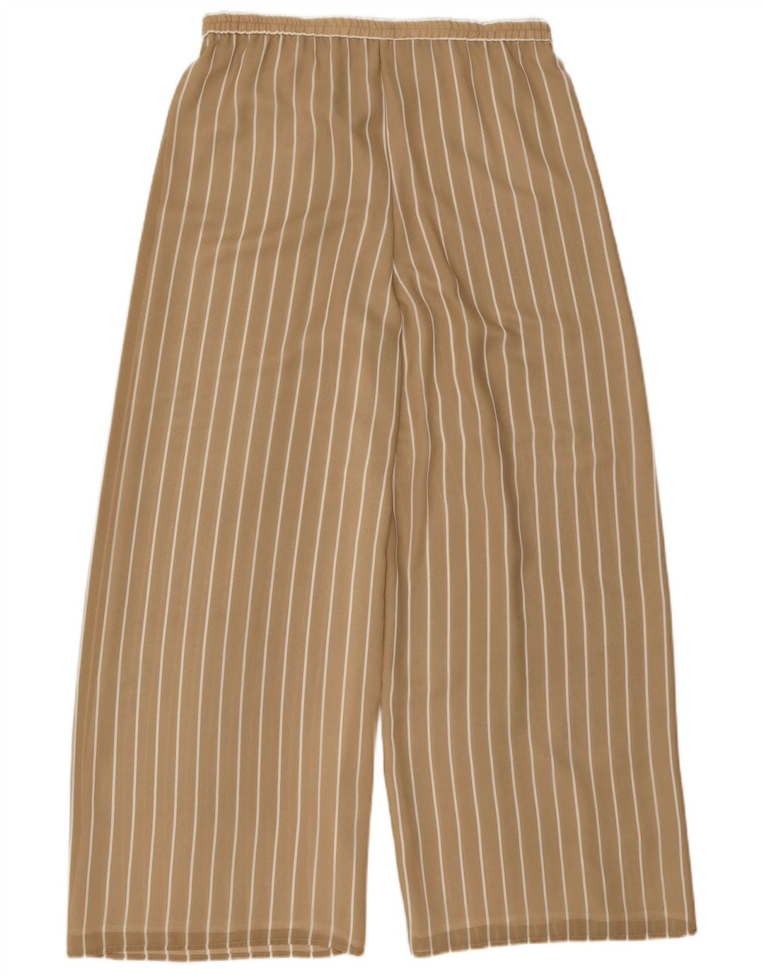 Pantaloni casual a gamba larga da donna VINTAGE W32 L31 Poliestere gessato beige