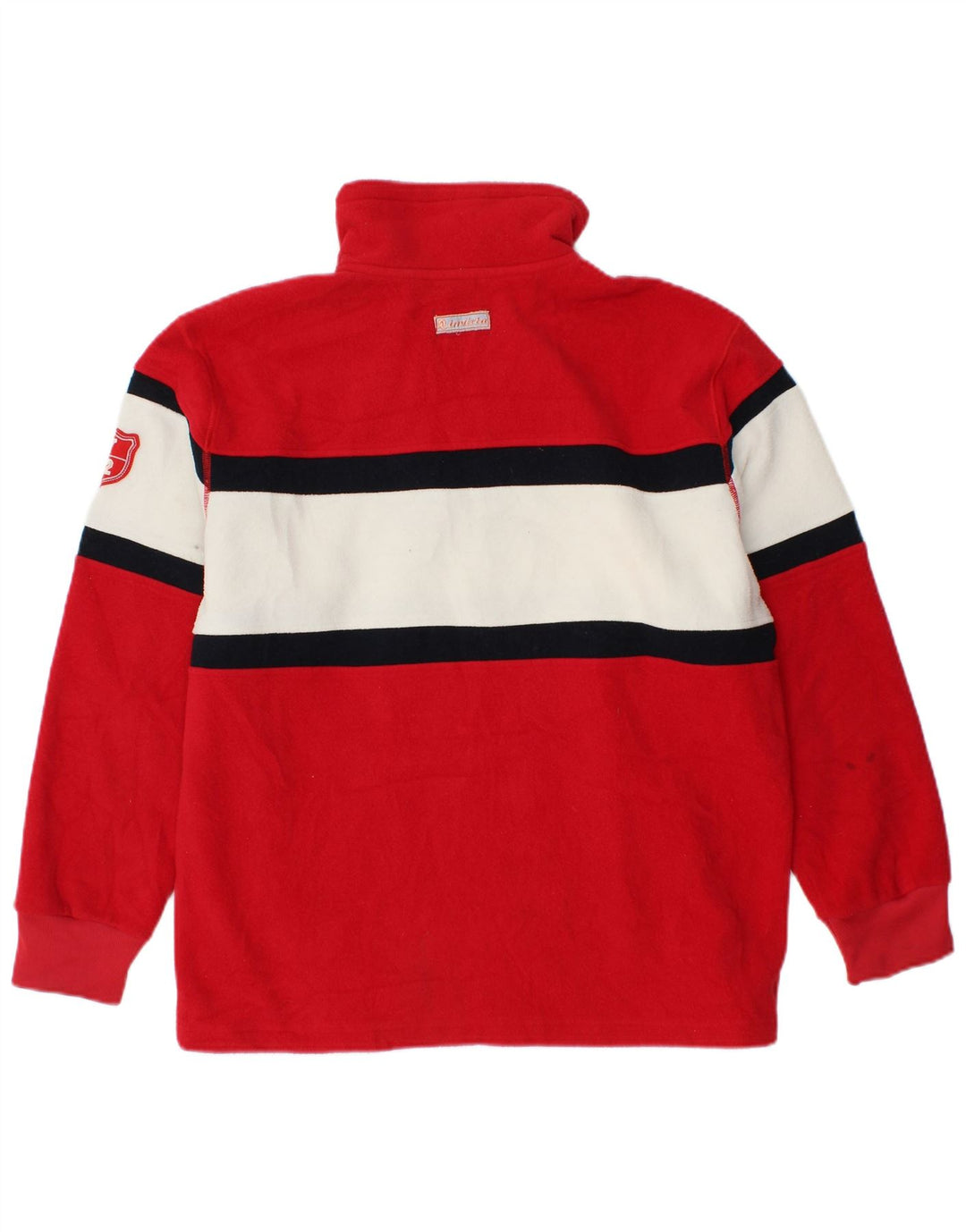 INVICTA Maglione in pile con collo con zip e grafica da uomo piccolo rosso a blocchi di colore