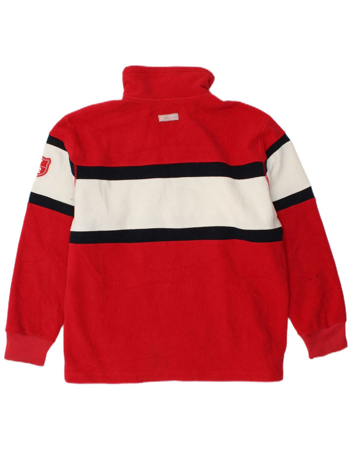 INVICTA Maglione in pile con collo con zip e grafica da uomo piccolo rosso a blocchi di colore