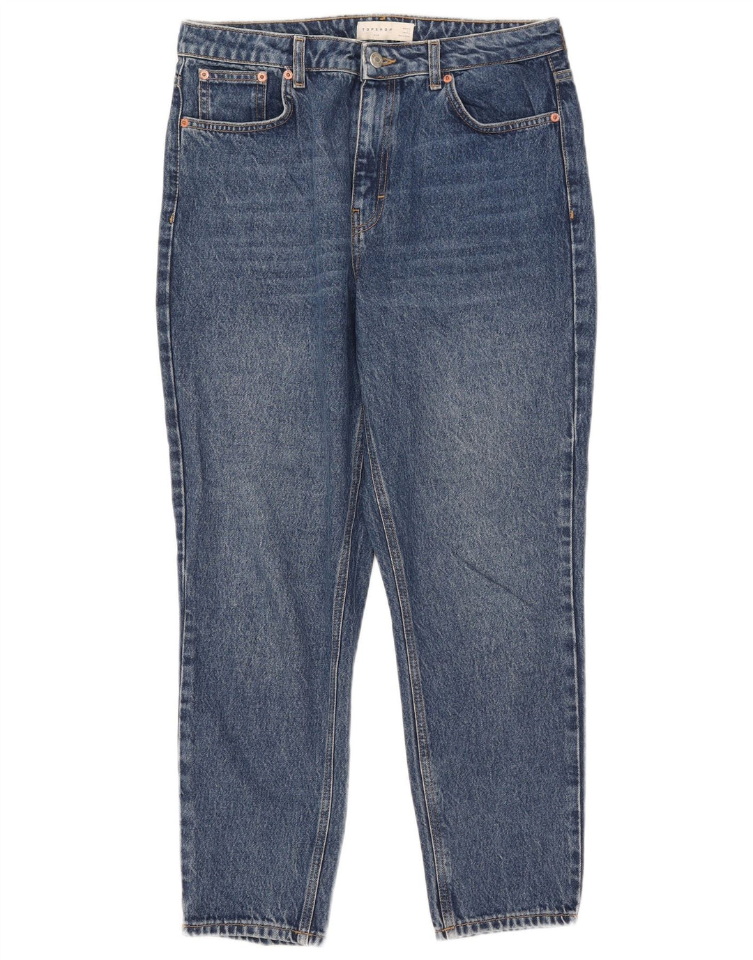 Jeans affusolati mamma da donna Topshop W32 L26 poliestere blu