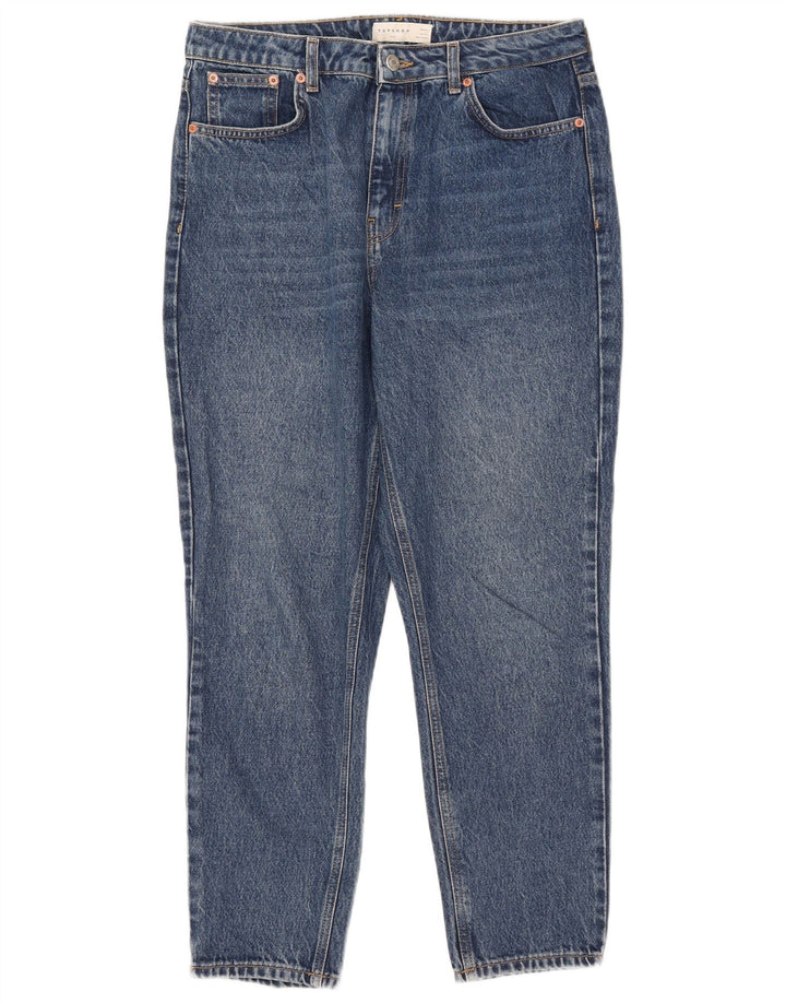 Jeans affusolati mamma da donna Topshop W32 L26 poliestere blu