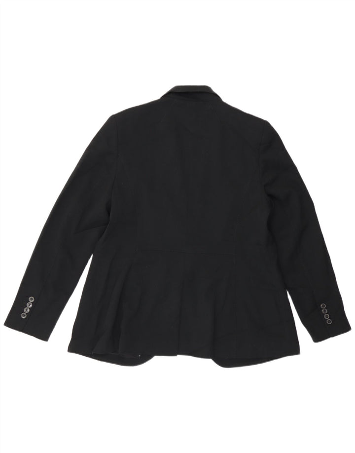 Giacca blazer a 1 bottone Marks & Spencer da donna UK 16 grande poliestere nero
