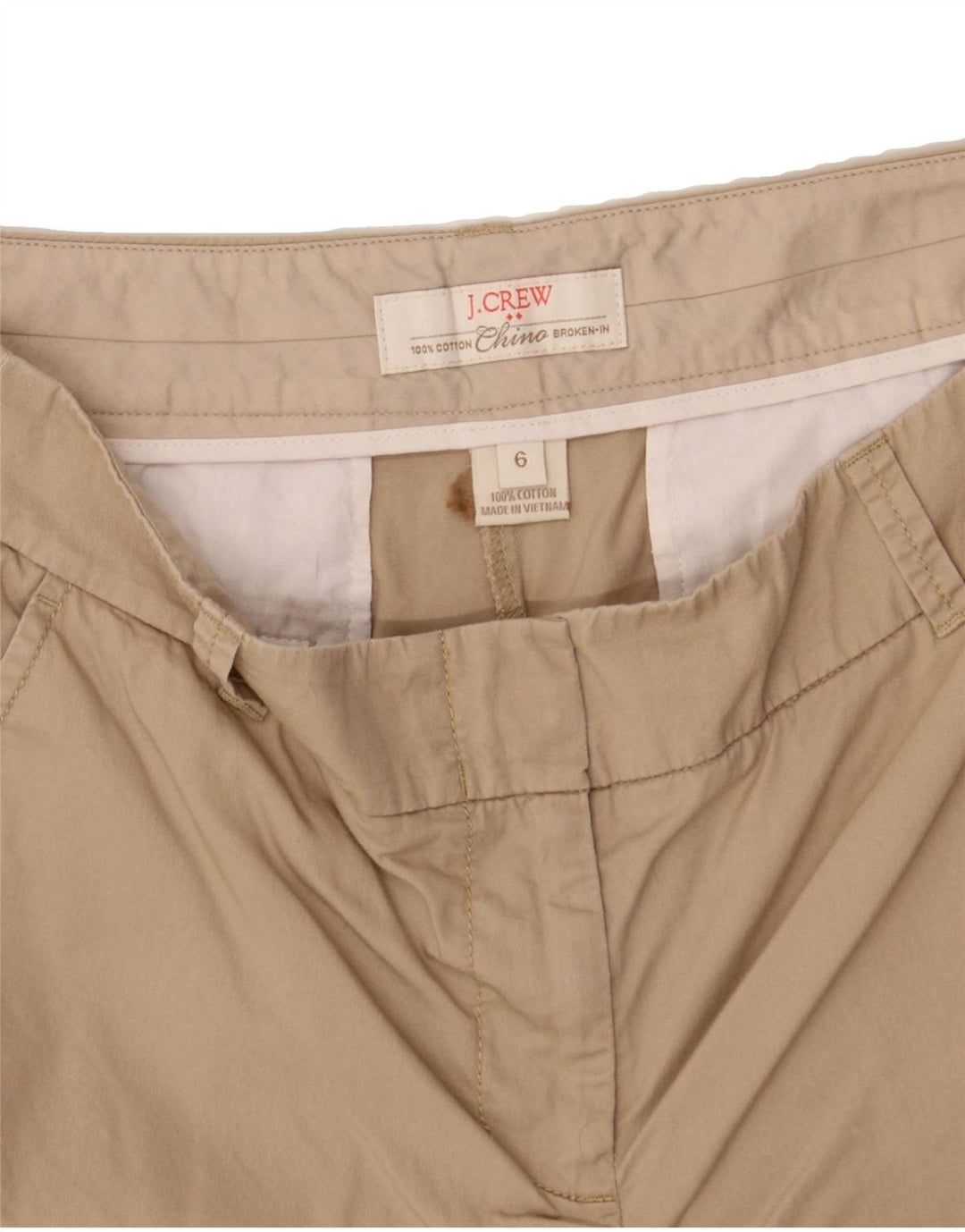 J. CREW Womens Broken In Chino Shorts US 6 Medium W30 Beige Cotton Vintage J. Crew and Second-Hand J. Crew from Messina Hembry 