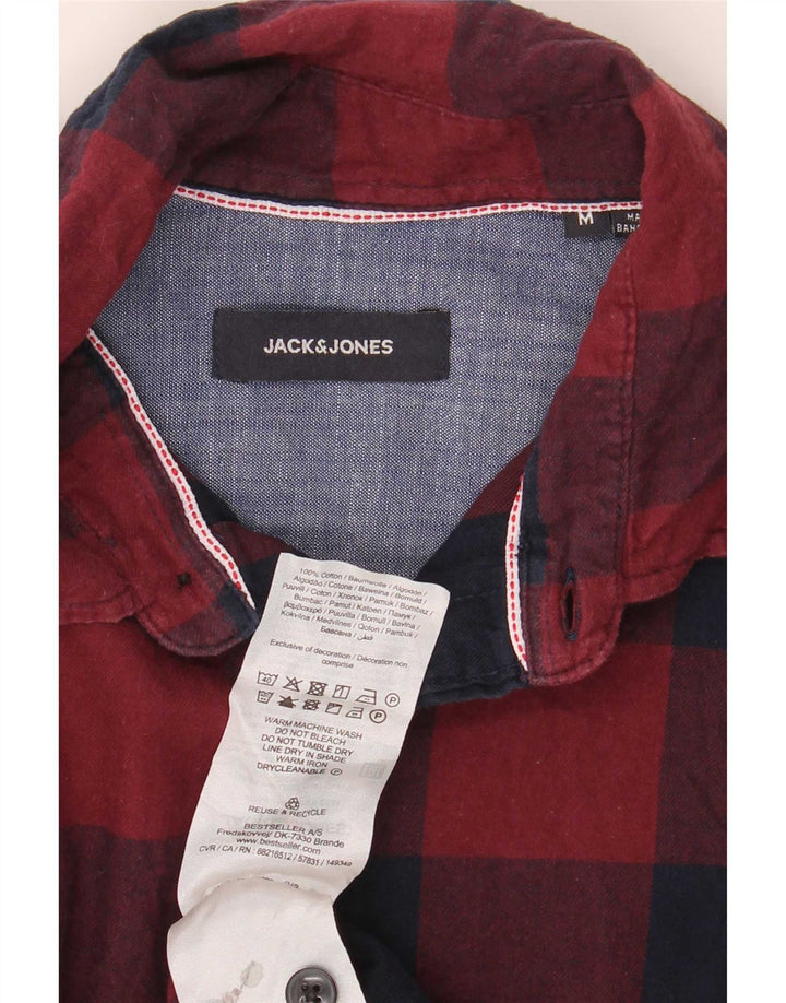 Camicia da uomo in flanella vestibilità regolare Jack & Jones in cotone a quadretti rosso medio