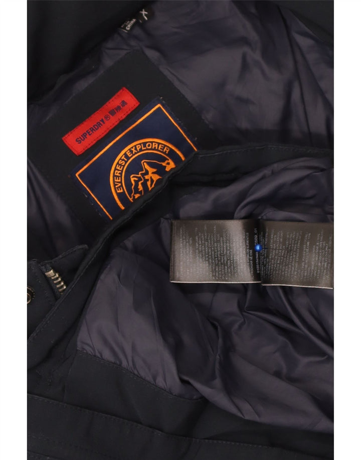 Giacca da sci da uomo con cappuccio Superdry UK 42 XL Poliestere a quadri blu navy
