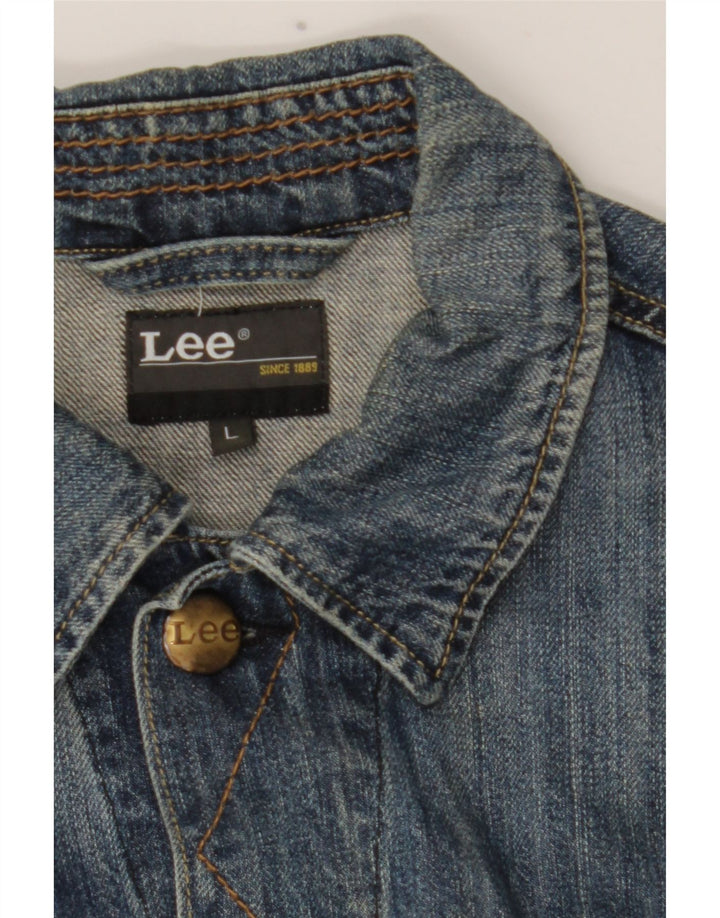 Giacca di jeans da donna Lee UK 16 grande cotone blu