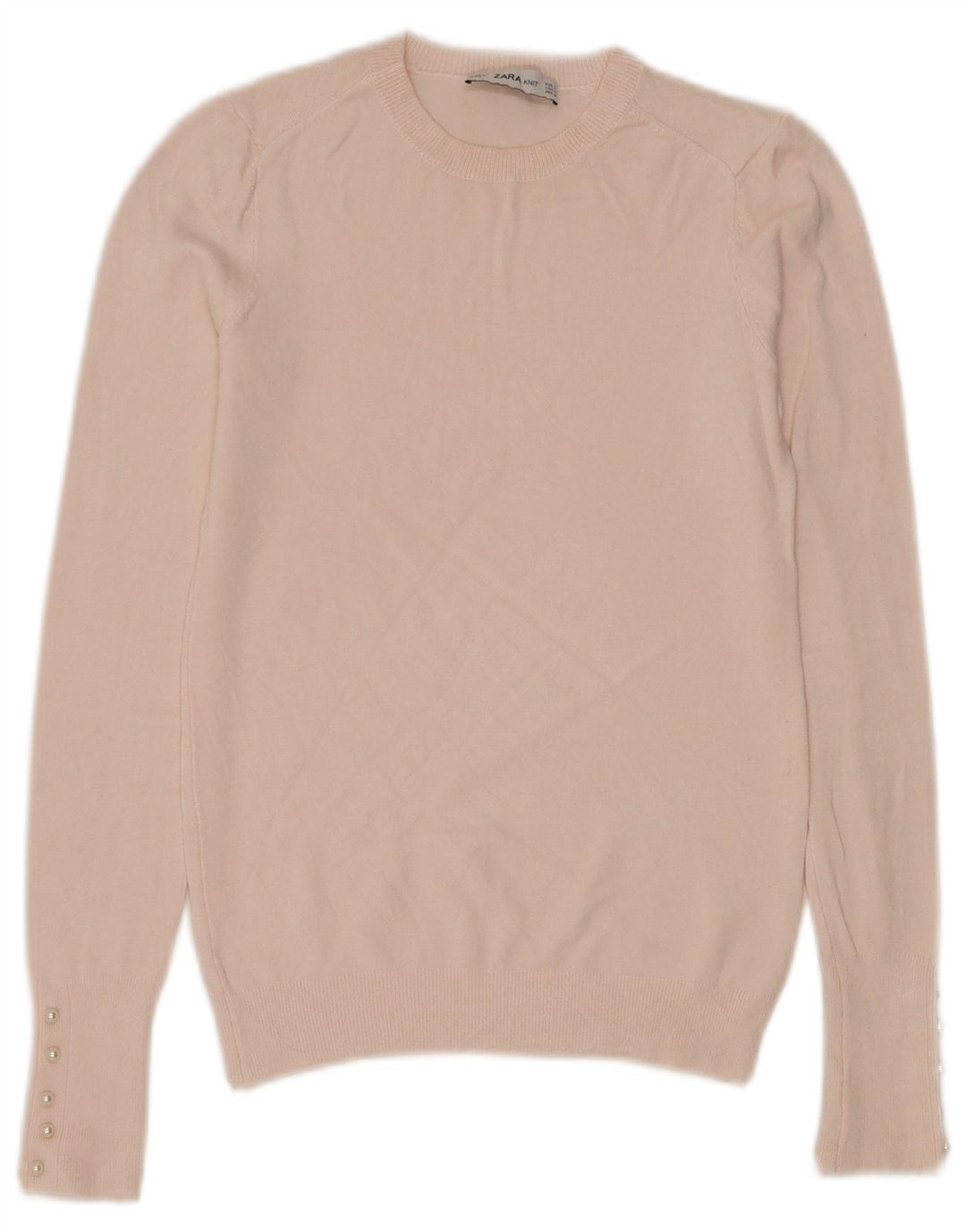 Maglione maglione girocollo da donna Zara UK 8 piccolo rosa