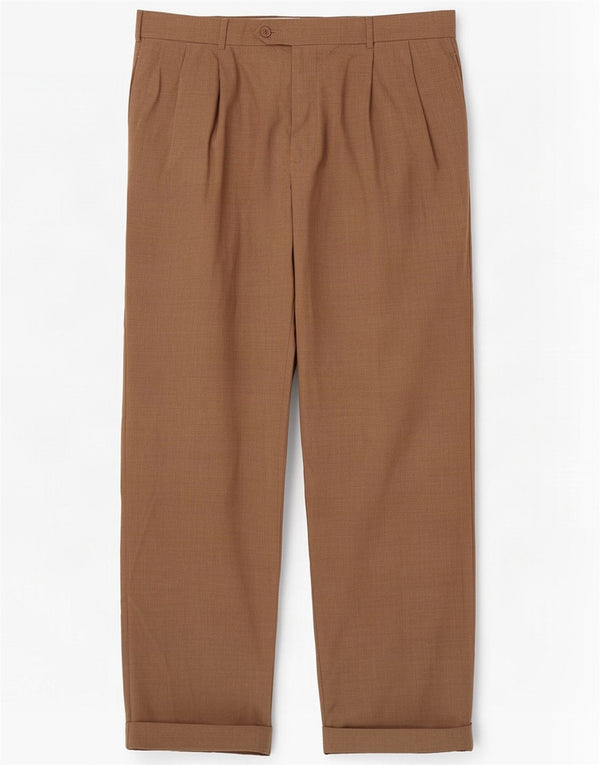 Pantaloni da abito da uomo con pegging Madison Brooks Brothers W38 L33 Lana beige
