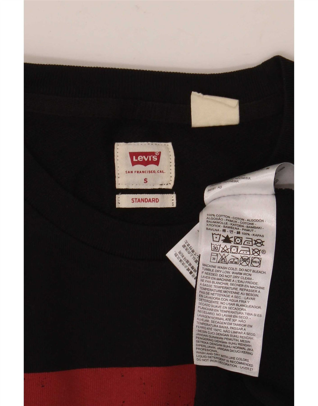 Levi's Mens Standard Graphic Felpa Maglione Piccolo Nero