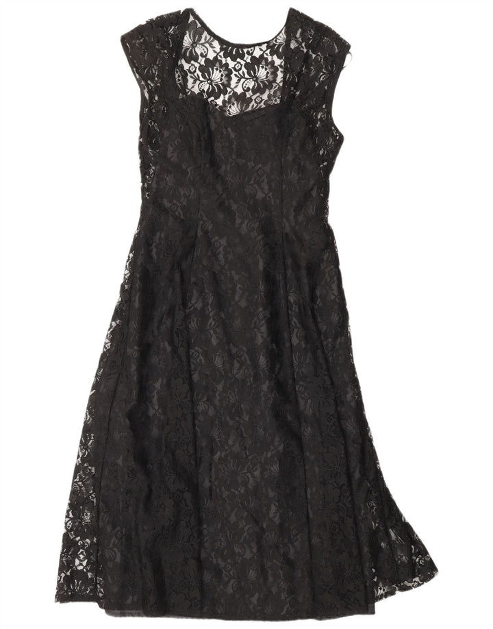 Abito a trapezio da donna CLASSIC UK 12 Nylon floreale nero medio