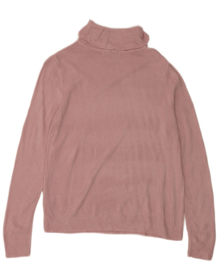 Maglione maglione a collo alto da donna Marks & Spencer UK 14 Acrilico rosa medio
