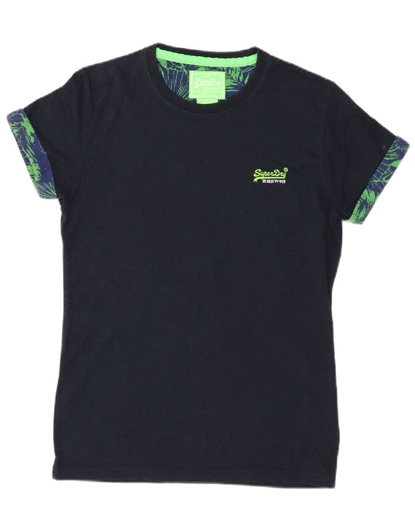T-shirt da uomo Superdry Top Small in cotone blu navy