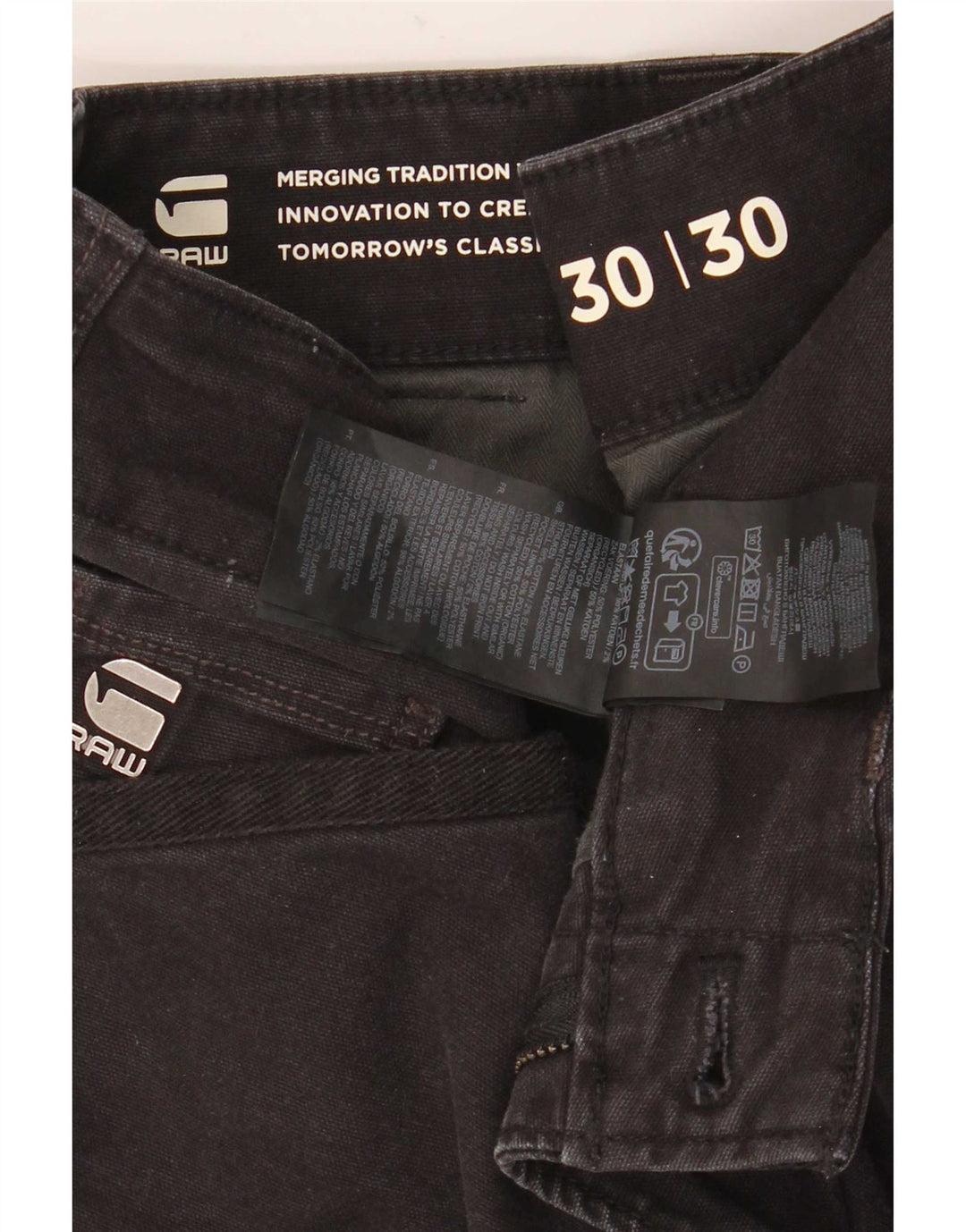 Pantaloni cargo dritti da uomo G-Star W30 L30 cotone nero