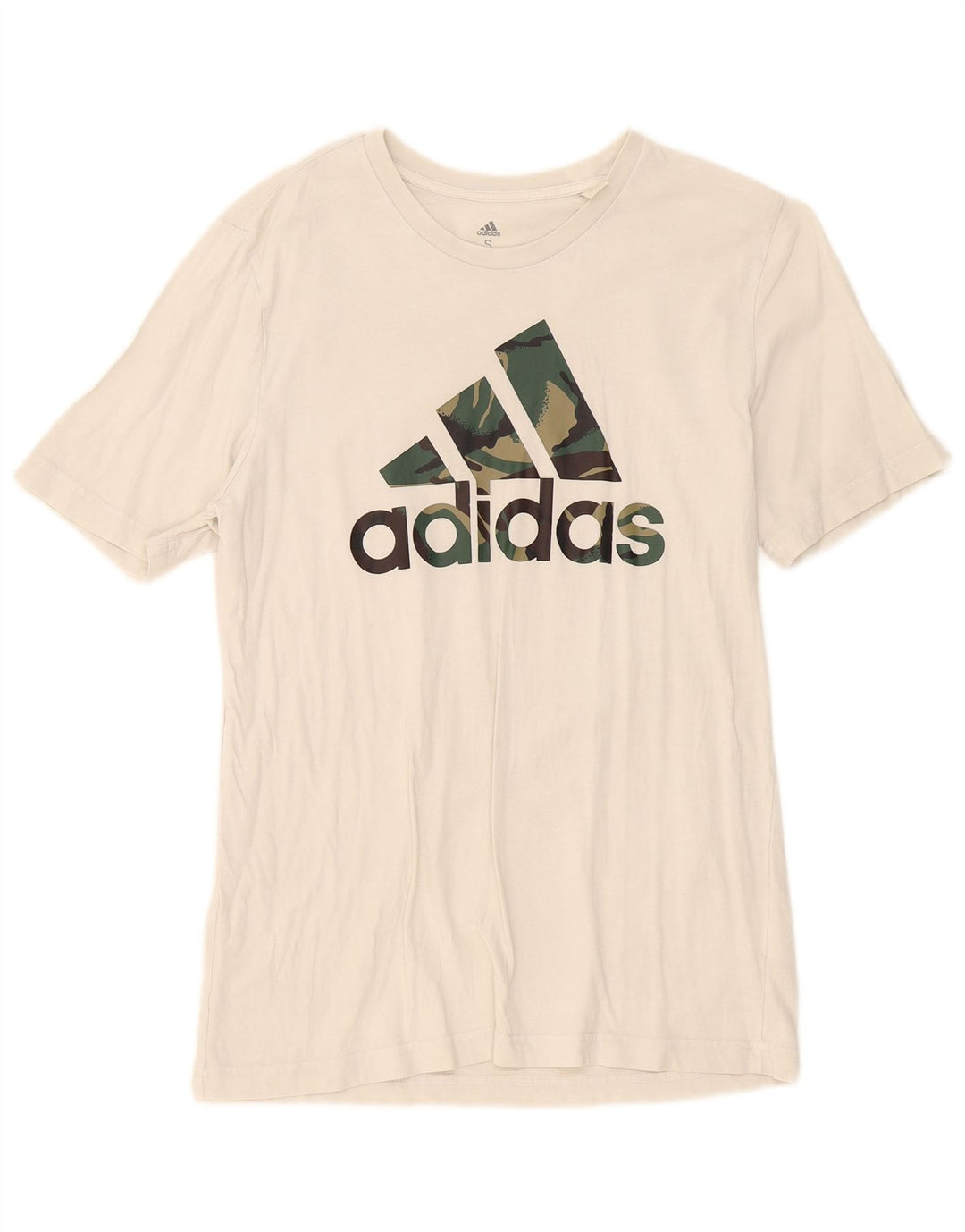 T-shirt grafica da uomo Adidas Top piccola in cotone bianco