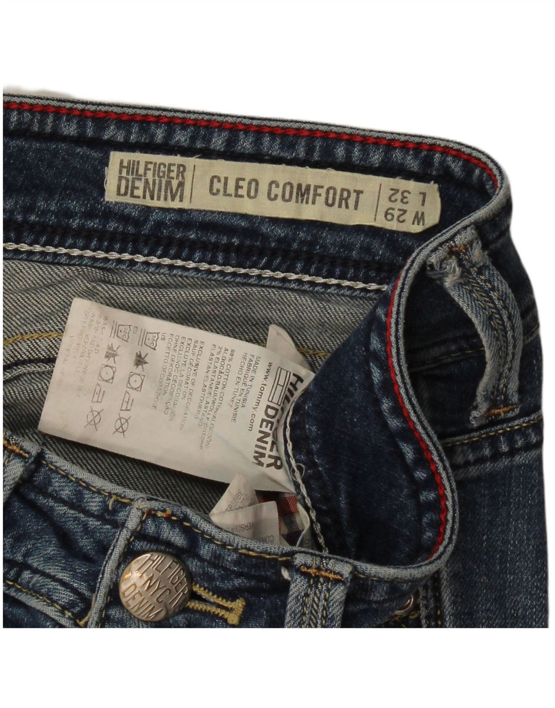 Jeans cropped da donna Tommy Hilfiger W29 L25 cotone blu navy