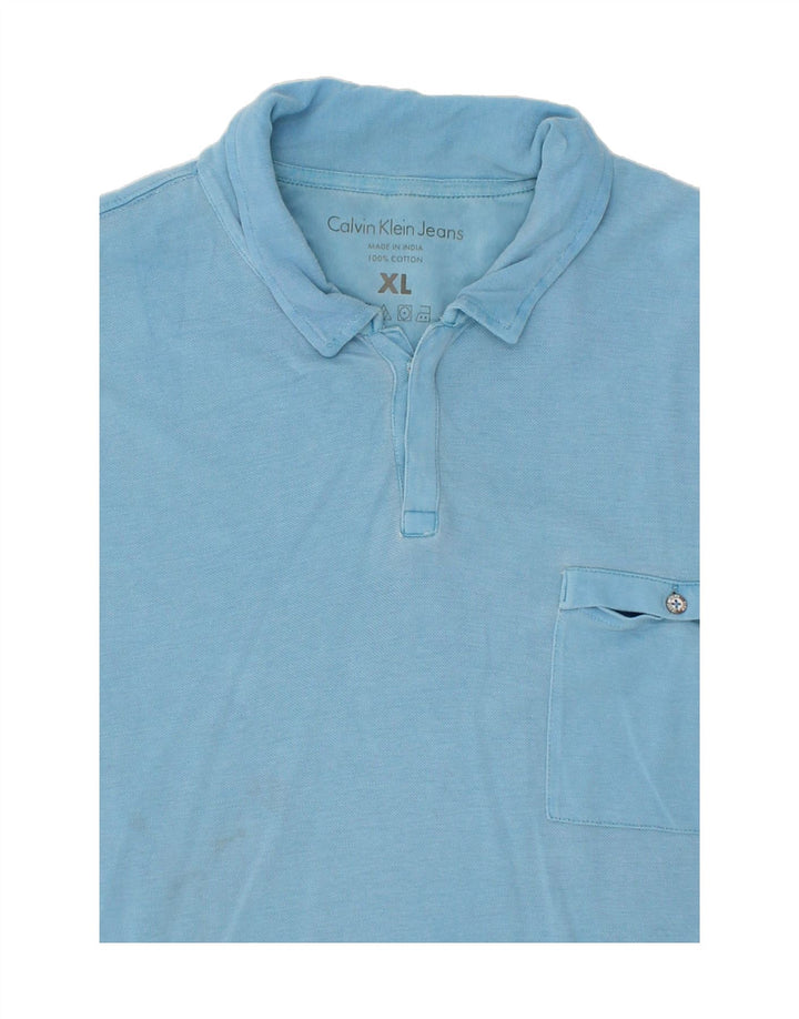 CALVIN KLEIN Mens Polo Shirt XL Blue Vintage Calvin Klein and Second-Hand Calvin Klein from Messina Hembry 