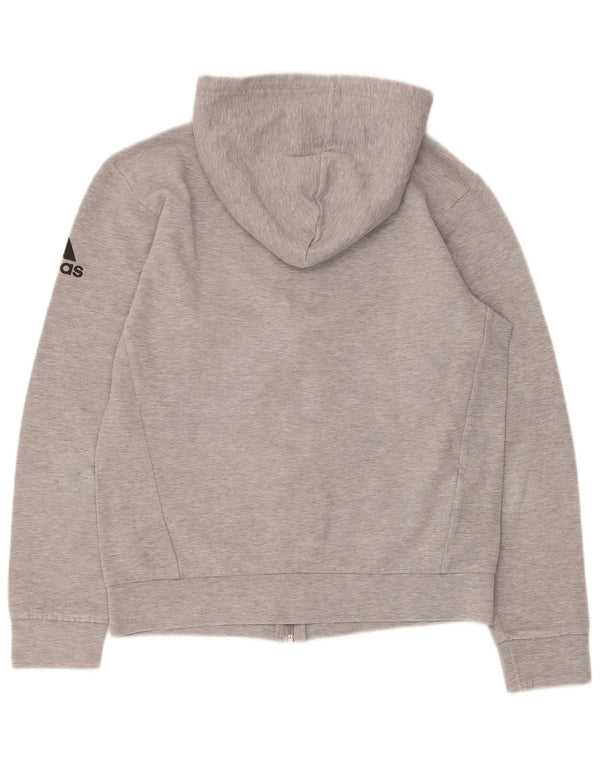 Maglione con cappuccio e zip da uomo Adidas piccolo in cotone chiazzato grigio
