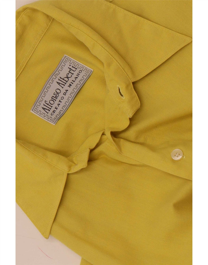 Camicia vintage da uomo a maniche corte grande gialla