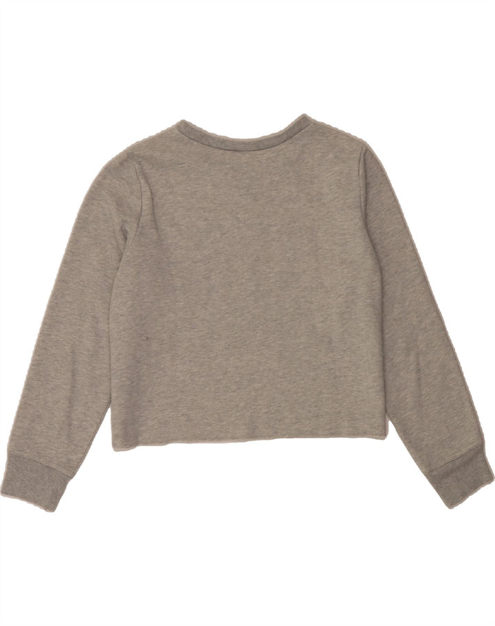 GAP Womens Oversized Crop Graphic Sweatshirt Jumper UK 10 Small Grey Vintage Gap and Second-Hand Gap from Messina Hembry 